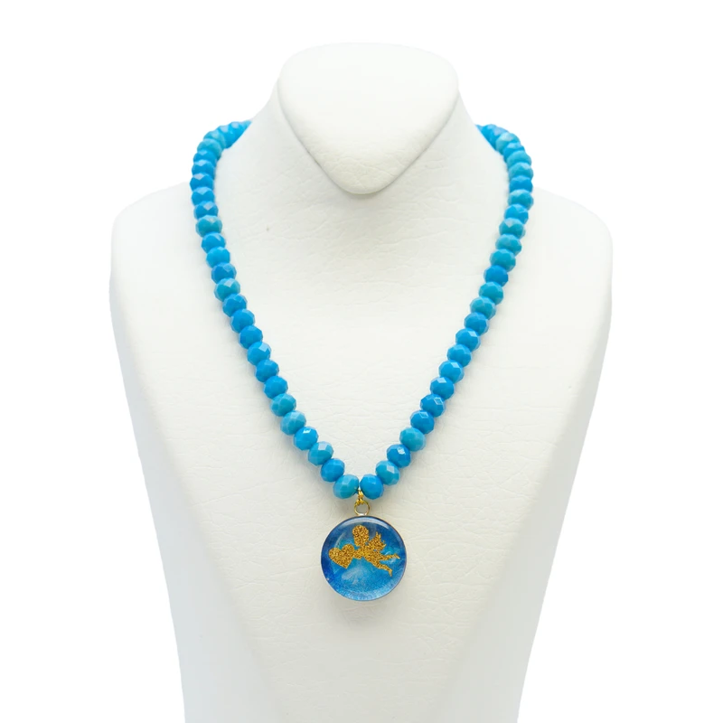 گردنبند زنانه آلتین هنر بزازیان مدل روکش طلا فرشته و قلب