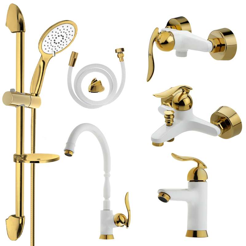 ست شیرآلات کویران آذر مدل مادرید کد A-02 مجموعه 6 عددی