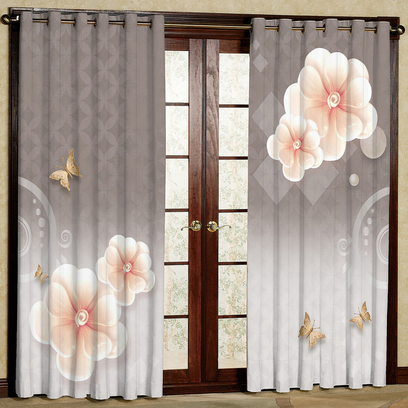  پرده مدل گل هازان پانچی کد 4627a سایز 140x200 سانتی متر