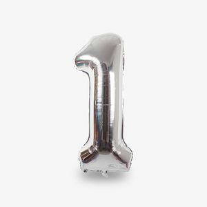 بادکنک فویلی عدد 1 هپی بری مدل SILVER