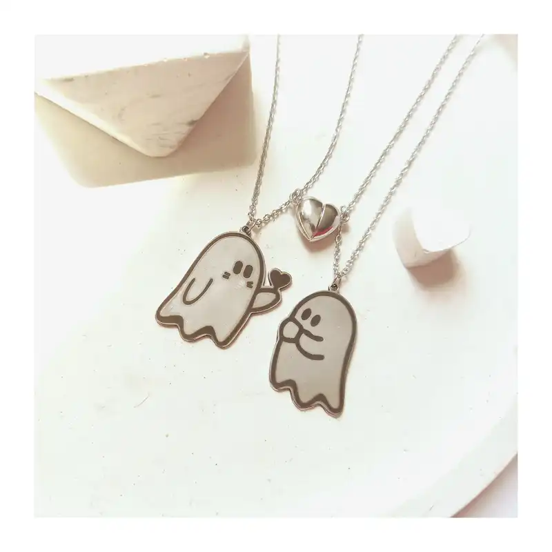 گردنبند مکدل دوستی روح و قلب مگنتی بسته 2 عددی