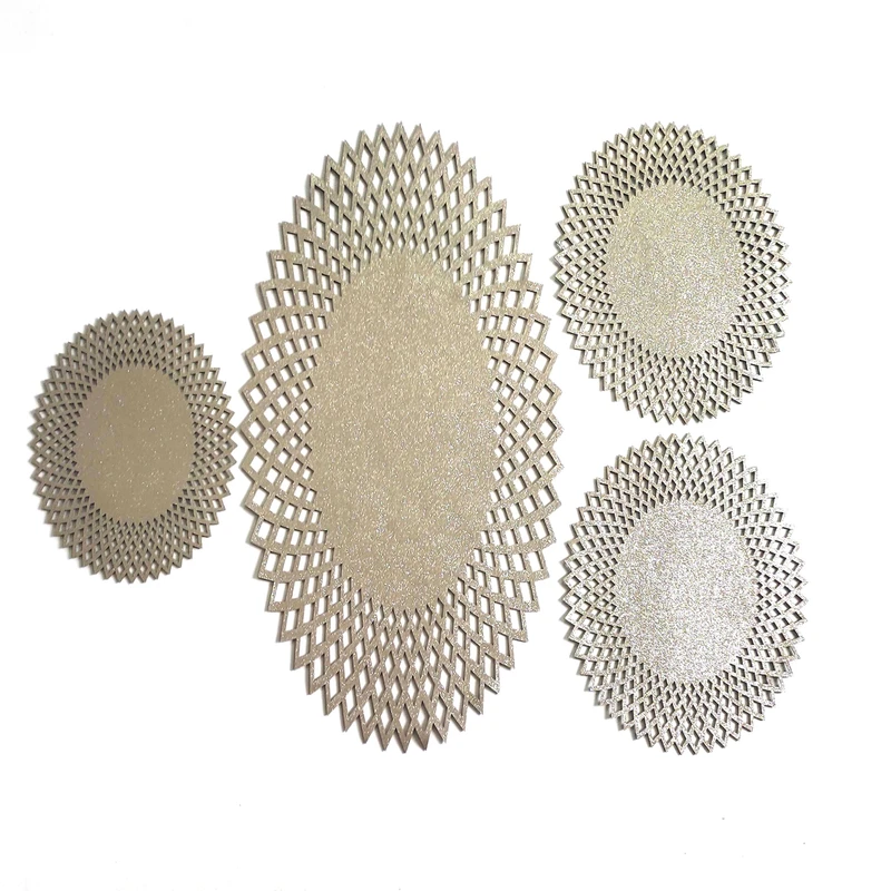 ست 4 تکه رومیزی مدل بیضی اکلیلی طرح خورشیدی