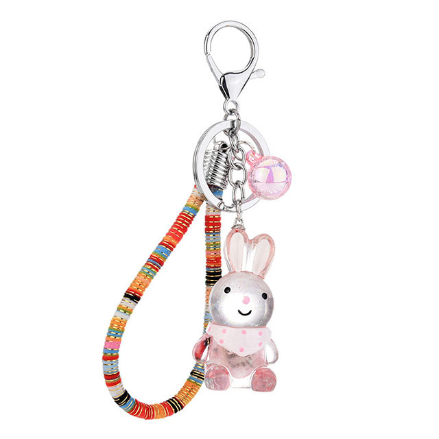 جاکلیدی دخترانه مدل خرگوش کریستالی چراغ دار