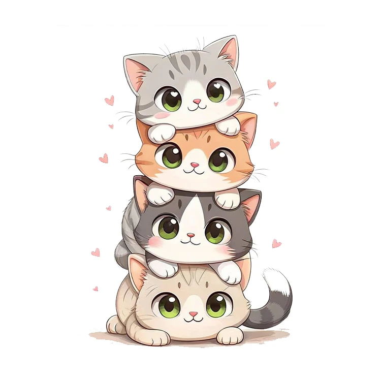 استیکر پارچه و لباس پاد آفرین مدل گربه های کیوت کد 270