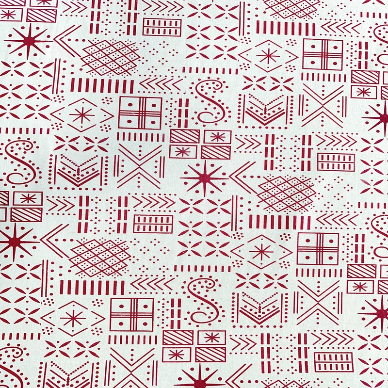 پارچه لباس عرض 1.42 متر مدل لینن طرح ماد رنگ قرمز