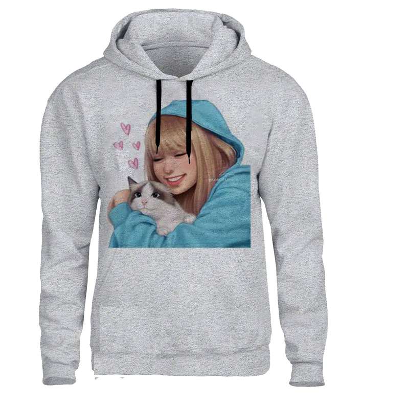 هودی زنانه مدل black pink  کد 37 رنگ طوسی