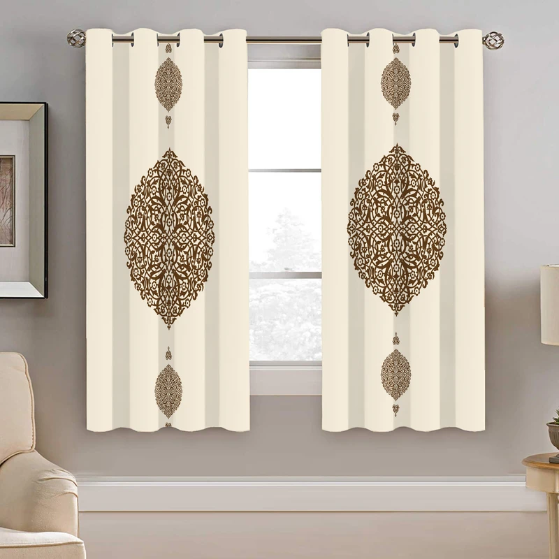 پرده نیروانا طرح سنتی مدل مخمل کد 9079 سایز 140×200 سانتی متر