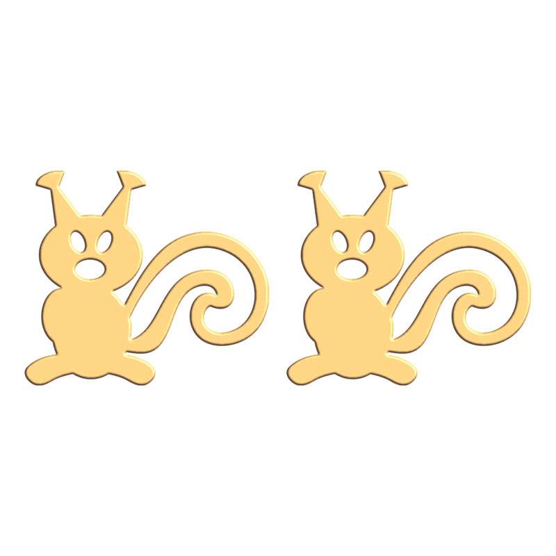 گوشواره طلا 18 عیار زنانه فرشته طرح سنجاب WEL-000435