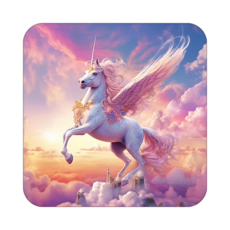 زیر لیوانی کاکتی طرح اسب تک شاخ و یونیکورن مدل mp31587