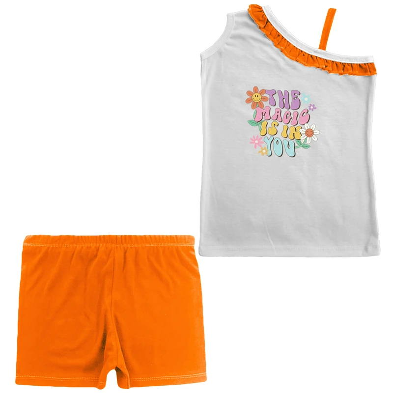 ست تاپ و شلوارک راحتی دخترانه نیل کوک مدل Roman ORN