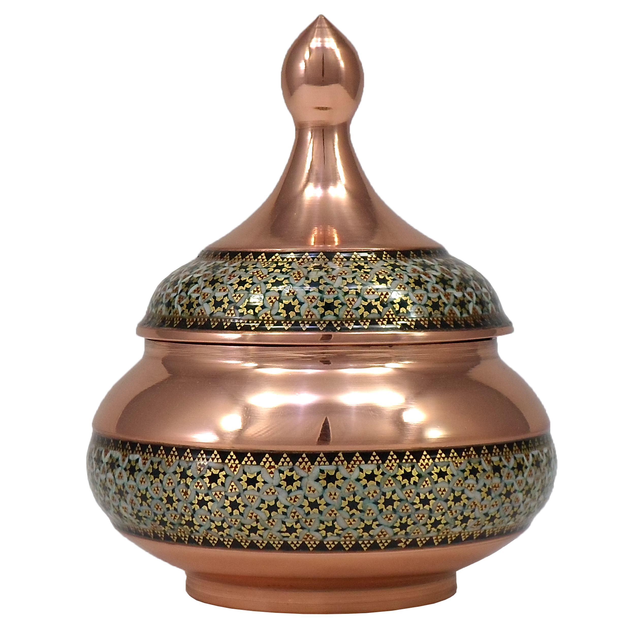 قندان خاتم کاری مسی کد 02