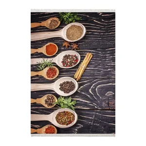 فرش ماشینی زانیس مدل مدرن طرح آشپزخانه زمینه نوک مدادی