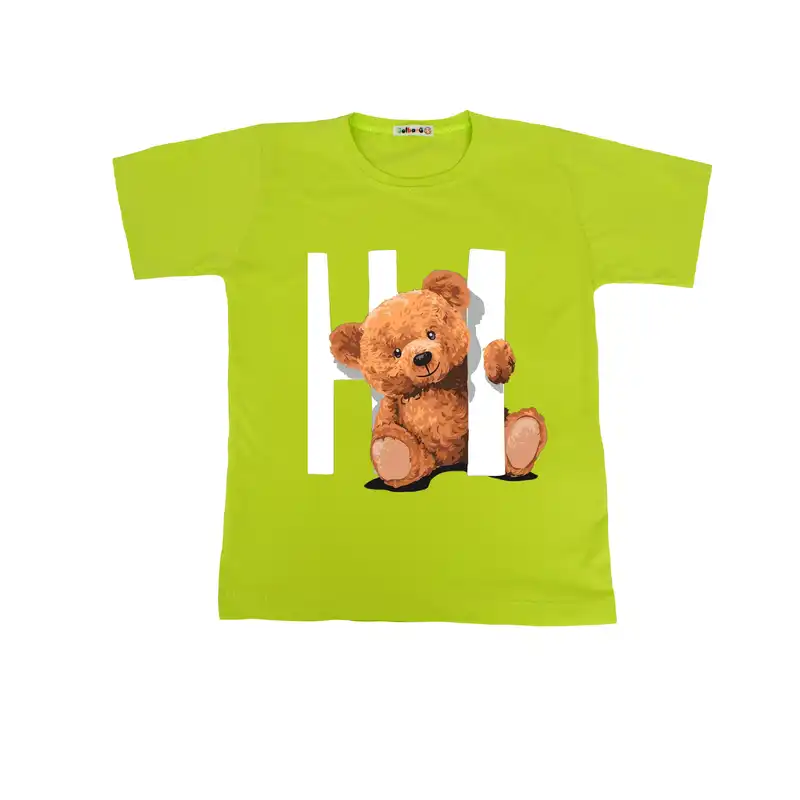 تی شرت آستین کوتاه بچگانه مدل تدی های رنگ سبز