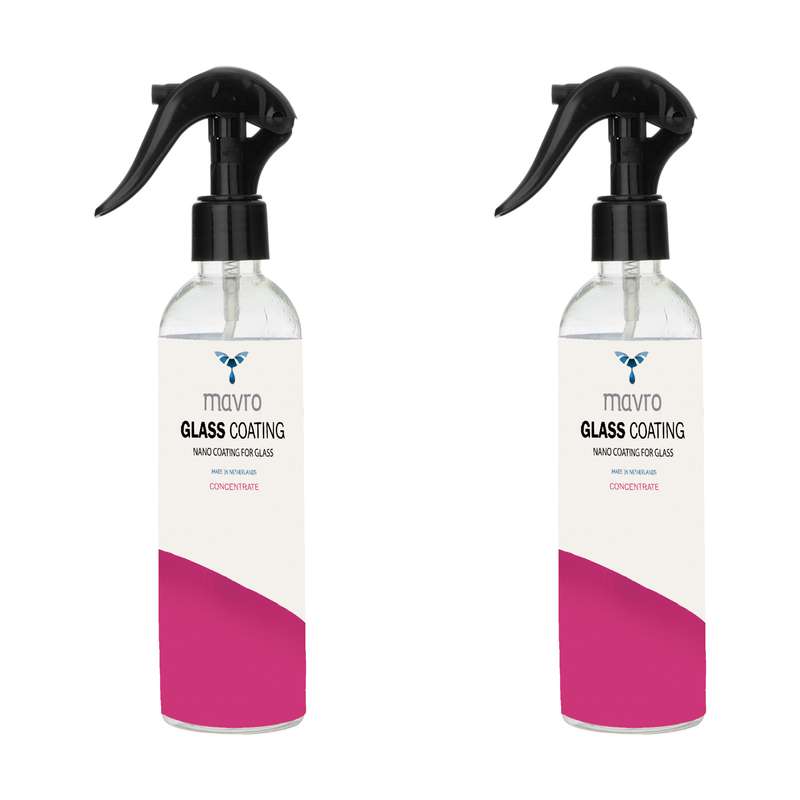 محلول نانو آبگریز ضد لک و جرم شیشه و سطوح سیقلی ساختمان ماورو مدل XP-100 حجم 250 میلی لیتر بسته 2 عددی