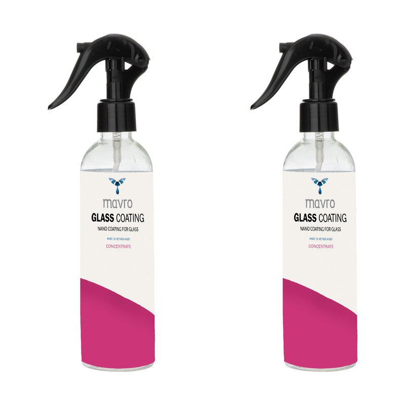 محلول نانو آبگریز ضد لک و جرم شیشه و سطوح سیقلی ساختمان ماورو مدل XP-100 حجم 250 میلی لیتر بسته 2 عددی