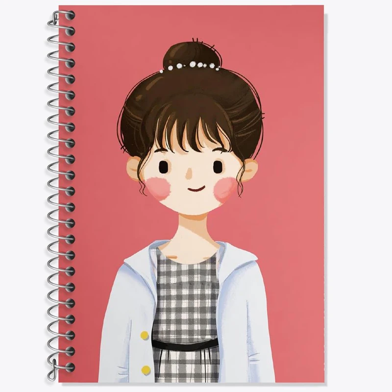 دفتر زبان 50 برگ خندالو مدل سه خط طرح دخترانه فانتزی کد 25713