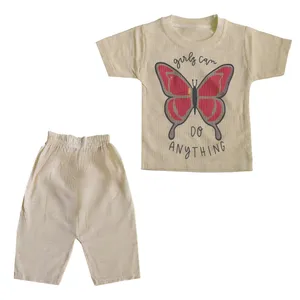 ست تی شرت و شلوارک دخترانه مدل PARV-ZRD