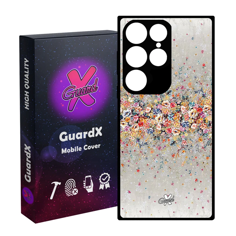 کاور گارد ایکس طرح Flower مدل Glass10409 مناسب برای گوشی موبایل سامسونگ Galaxy S24 Ultra
