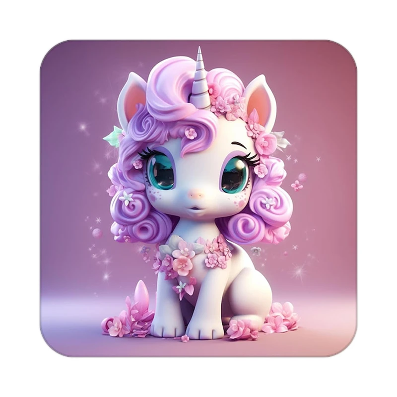 زیر لیوانی کاکتی طرح اسب تک شاخ و یونیکورن مدل mp29875