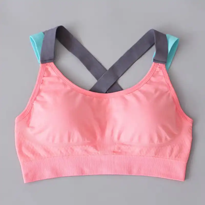 نیم تنه ورزشی زنانه مدل پشت ضربدری رنگ صورتی