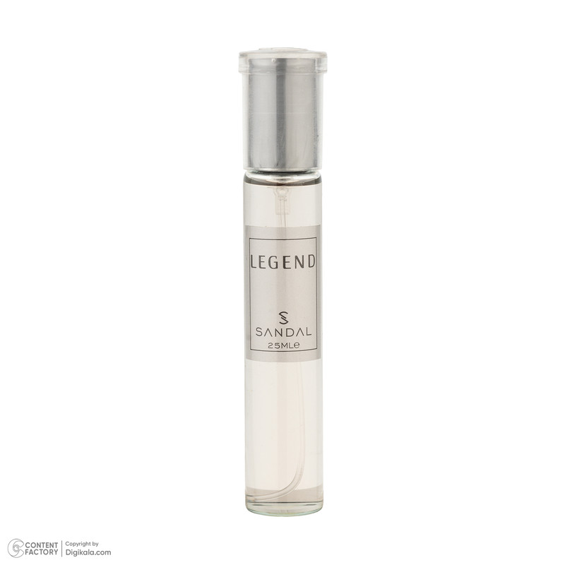 عطر جیبی مردانه صندل مدل LEGEND با رایحه شیرین، خنک حجم 25 میلی‌لیتر