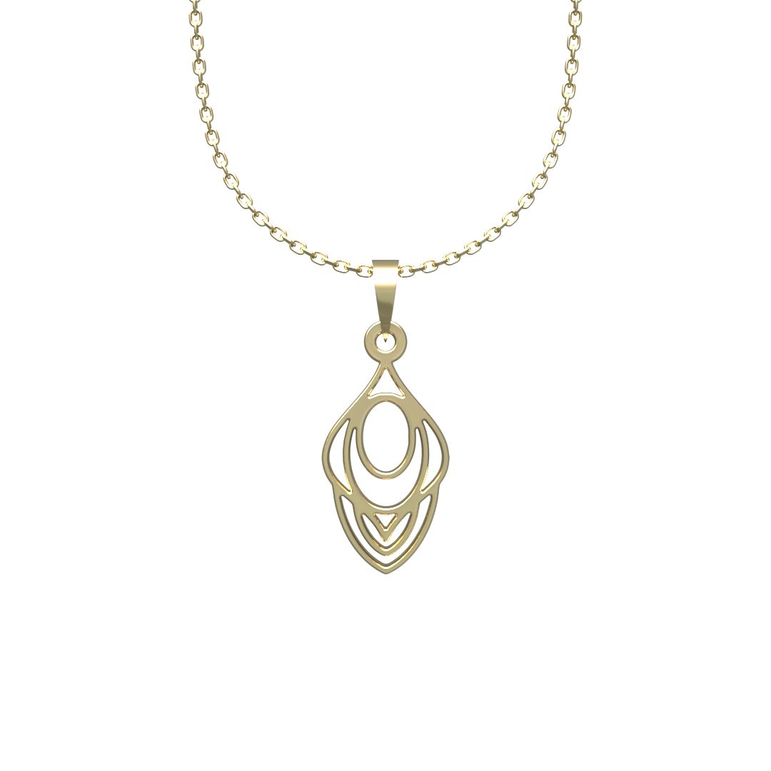 گردنبند طلا 18 عیار زنانه مدوپد مدل هندسی کد KK2-1-1024 -  - 7