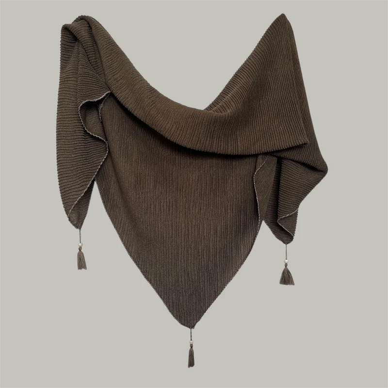 روسری زنانه مدل پلیسه مزونی حاشیه لمه دار