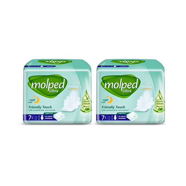 نوار بهداشتی مولپد مدل آلوئه ورا مجموعه دو عددی