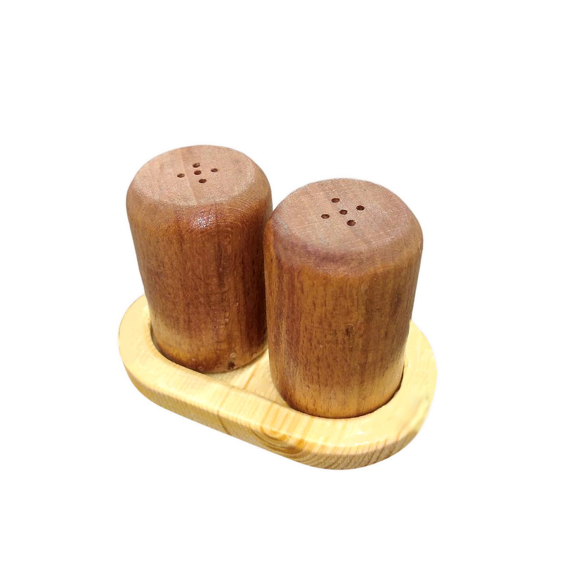 نمکدان چوبی مدل p2 به همراه پایه بسته 3 عددی