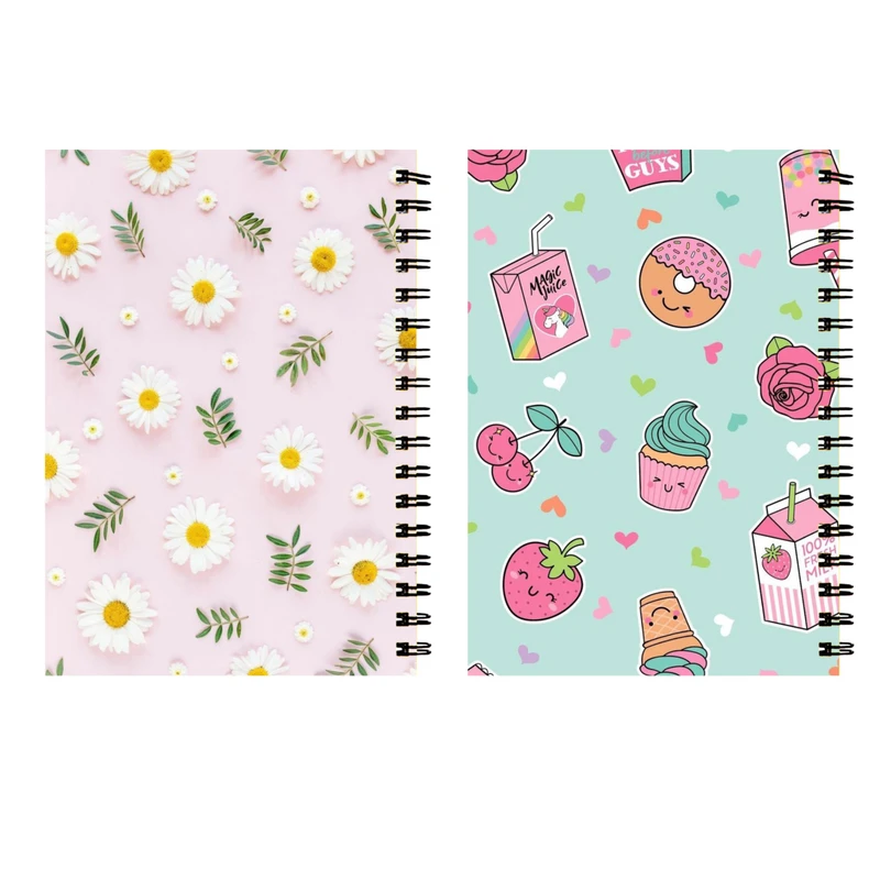 دفتر مشق 60 برگ طرح بابونه و توت فرنگی کد 74 بسته 2 عددی