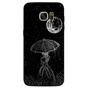 Megafone Girl and Moon 1369 Cover For Samsung Galaxy S7