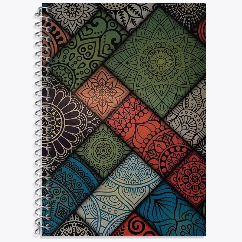 دفتر زبان 50 برگ خندالو مدل دو خط طرح نقوش ماندالا کد N4575