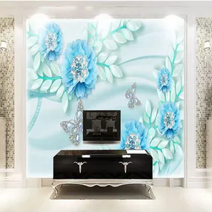 پوستر دیواری سه بعدی مدل گل آبی DRVF1082