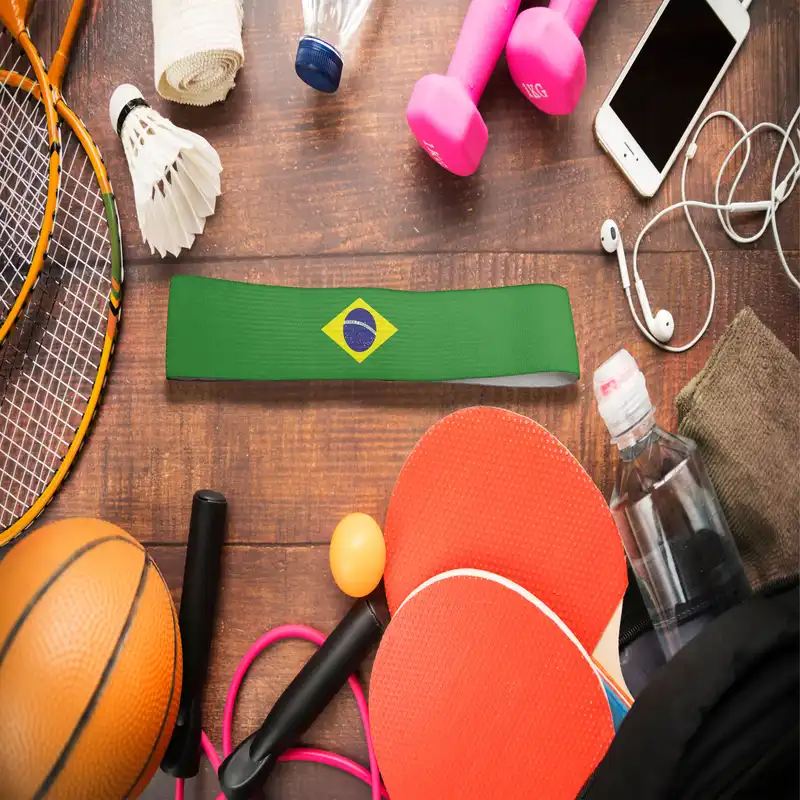 هدبند ورزشی آی تمر مدل پرچم برزیل کد 166