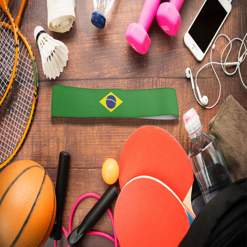 هدبند ورزشی آی تمر مدل پرچم برزیل کد 166