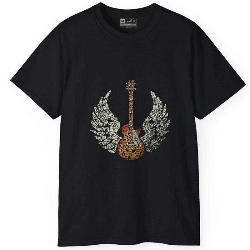 تی‌شرت آستین کوتاه مردانه پاد آفرین مدل پرنده گیتار موسیقی کد 2017
