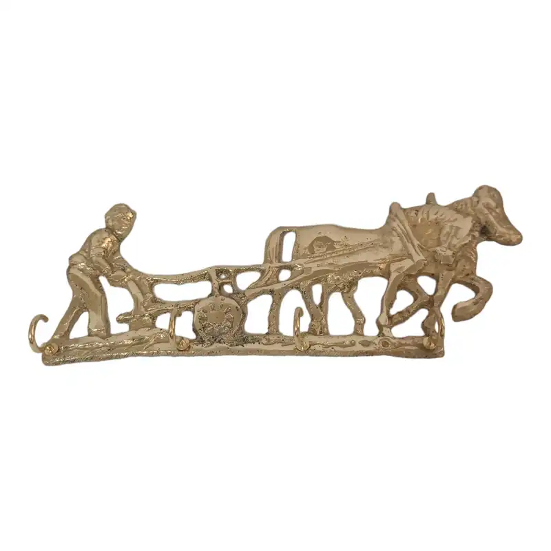 جاکلیدی برنجی مدل مرد شخم زن کد H-2041