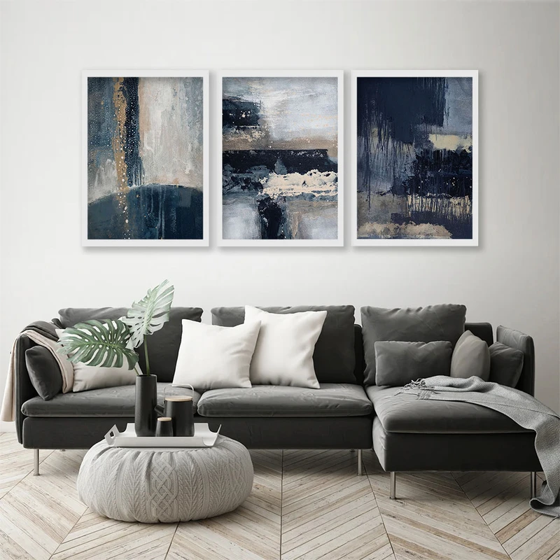 تابلو صبا طرح مدل پتینه مدرن کد 140005022w مجموعه سه عددی