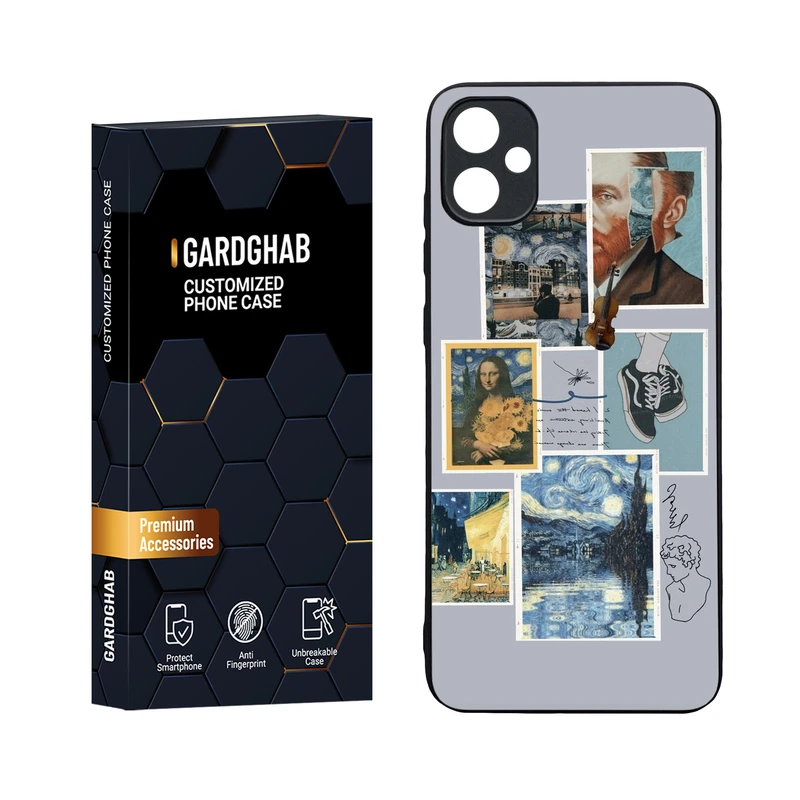 کاور گارد قاب مدل دورژله ای پشت گلس هنری مناسب برای گوشی موبایل سامسونگ Galaxy A05