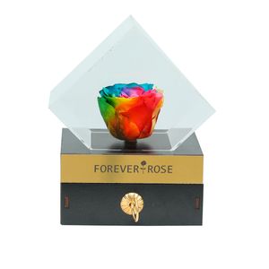 نقد و بررسی گل رز جاودان مدل هفت رنگ جعبه الماسی توسط خریداران