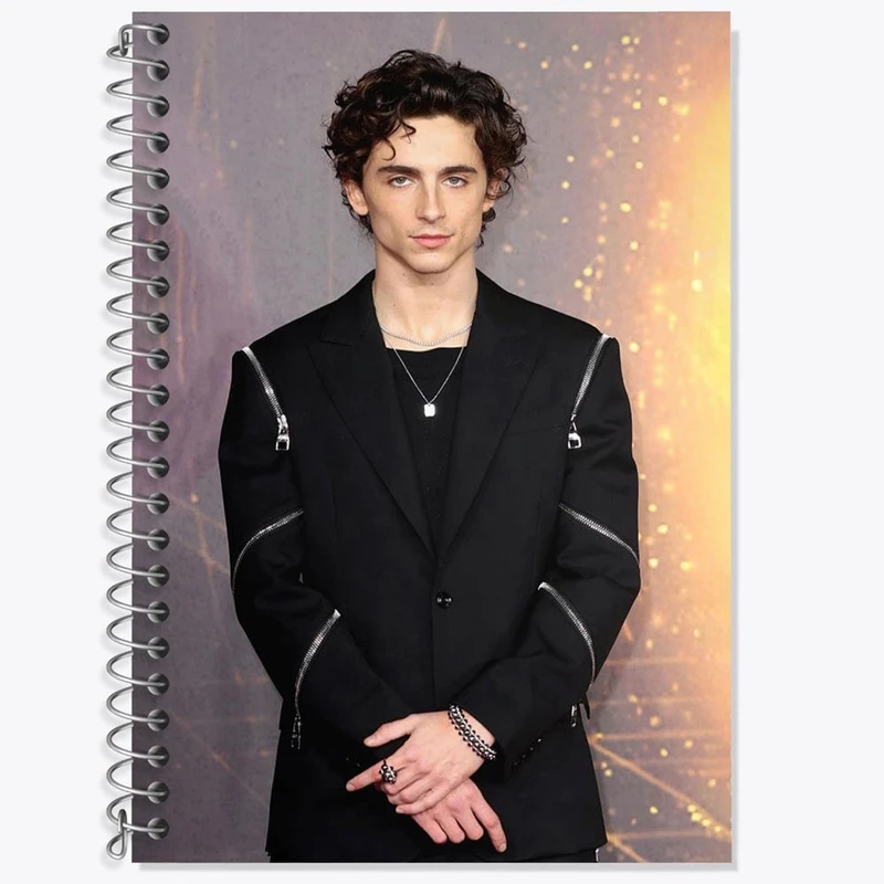 دفتر زبان 50 برگ خندالو مدل سه خط طرح تیموتی شالامی Timothée Chalamet کد 19280