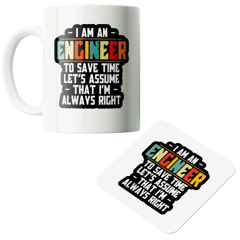 ماگ پاد آفرین مدل مهندس دانشجو فنی مهندسی کد PZ006 به همراه زیرلیوانی