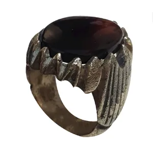 انگشتر نقره مردانه مدل عقیق یمنی AY327220