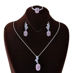 نیم ست نقره زنانه  بازرگانی میلادی مدل سنگ کوارتز کد NTR_141