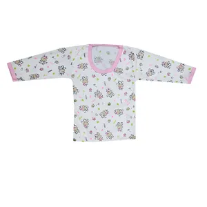 تی شرت آستین بلند نوزادی مدل گاو رنگ صورتی