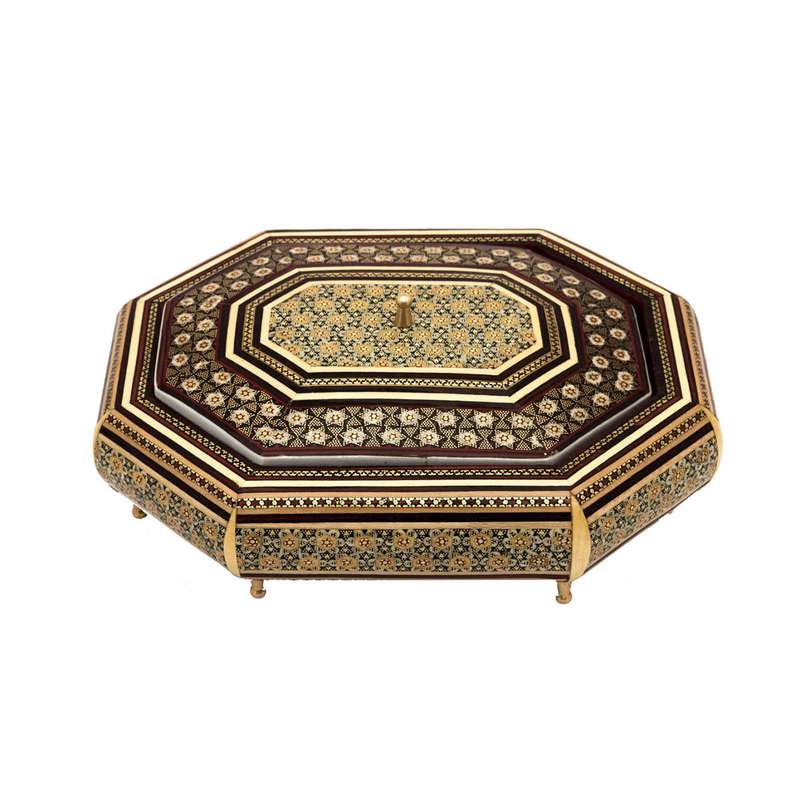 شکلات خوری خاتم کاری مدل هشت گوش کد 36-11-101