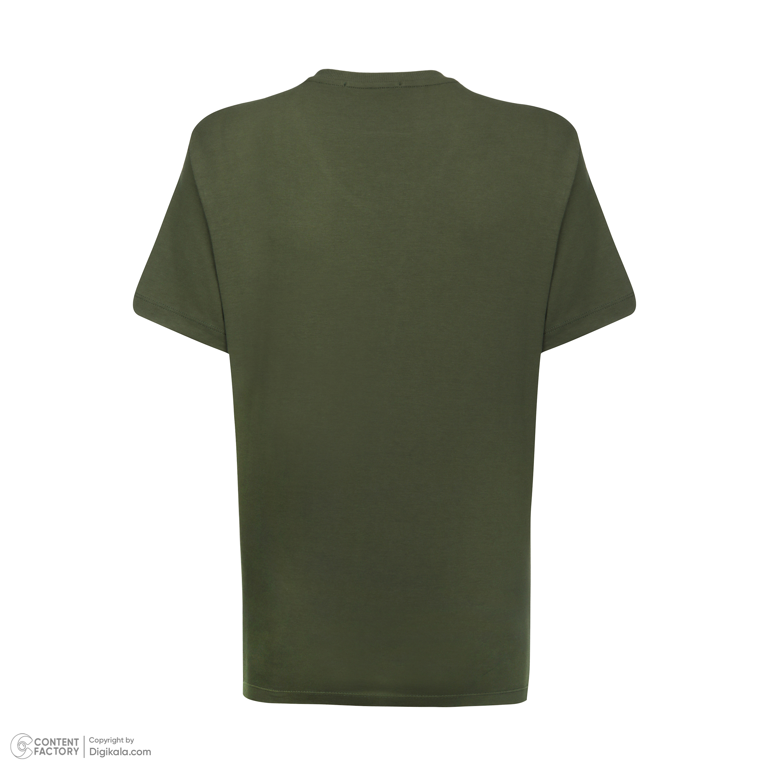 تی شرت آستین کوتاه زنانه پاتن جامه مدل  نخی 131631020298335 رنگ سبز تیره -  - 4
