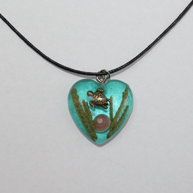 گردنبند دخترانه مدل لاک پشت قلبی