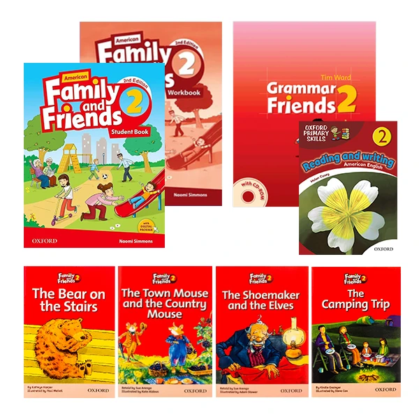 کتاب Family and Friends 2 اثر Naomi Simmons انتشارات آکسفورد 8 جلدی