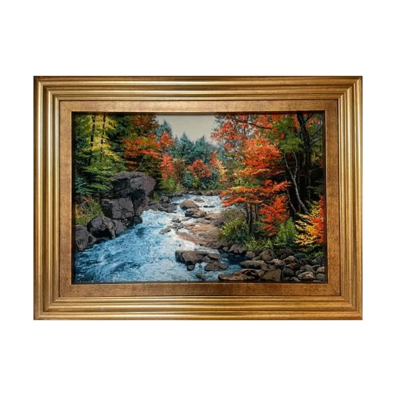 تابلو فرش دستباف مدل منظره ی پاییزی